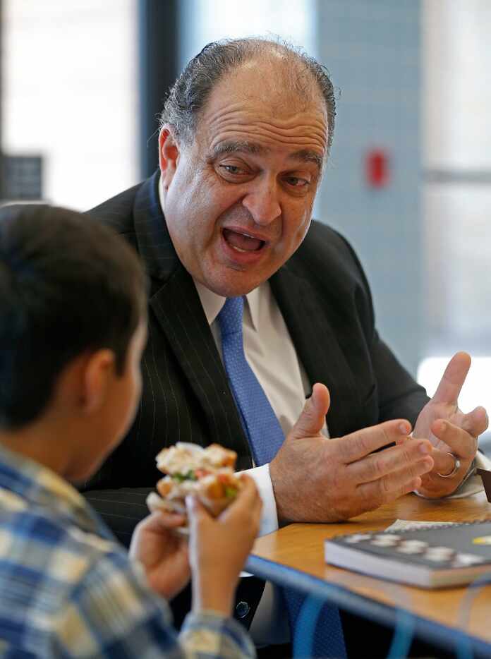 Mayor Maher Maso had lunch with second-grader Ian Bolanos, 8, earlier this month in the...