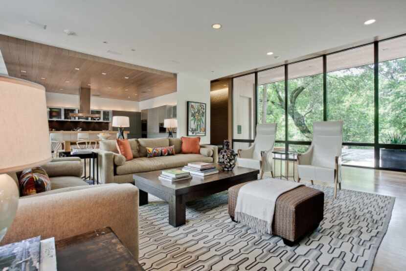 The living room of the home, designed by architect Downing Thomas.