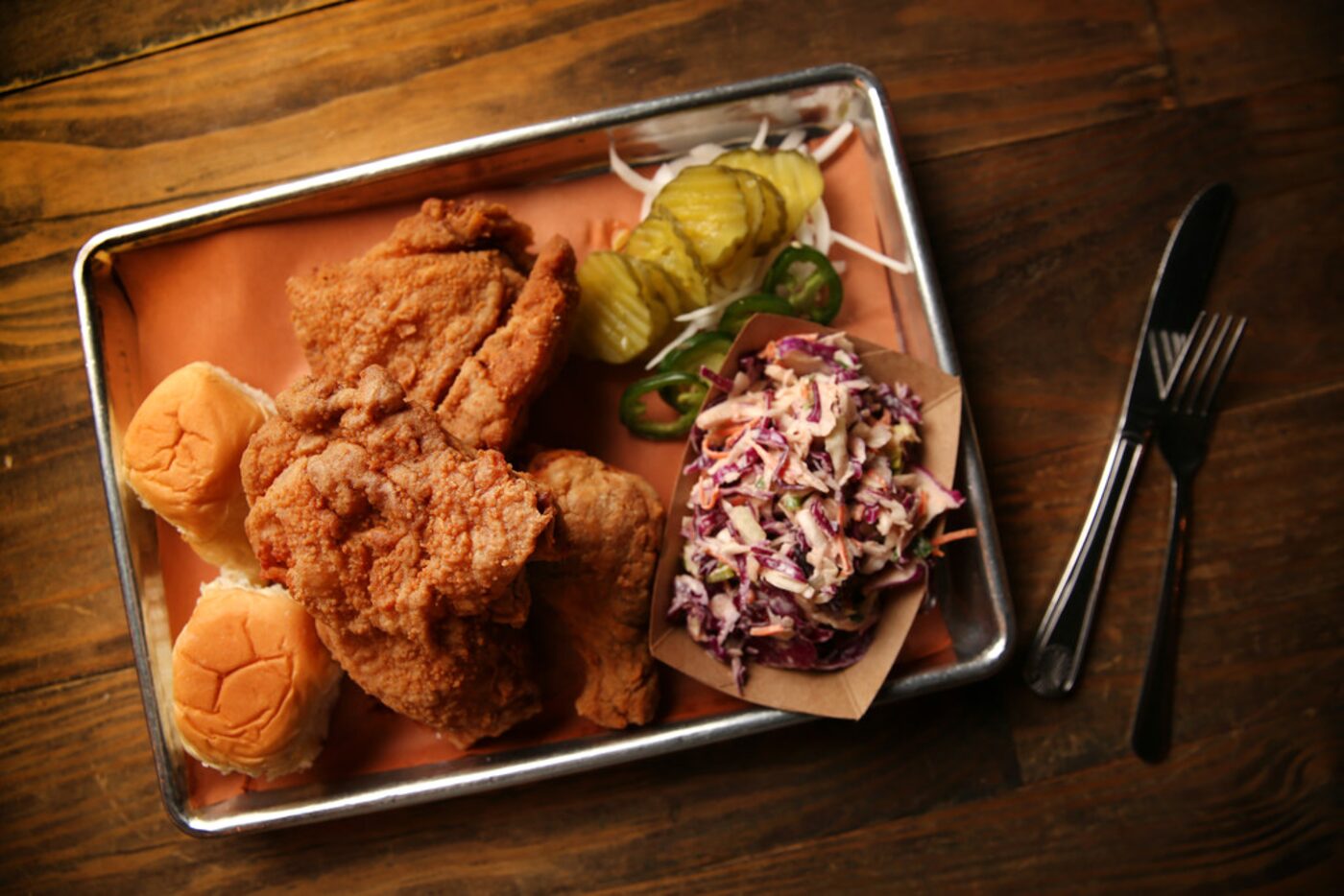 Fried chicken at Pecan Lodge in Dallas