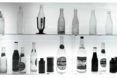 Soda bottles on display at the Dr Pepper Museum in Waco.