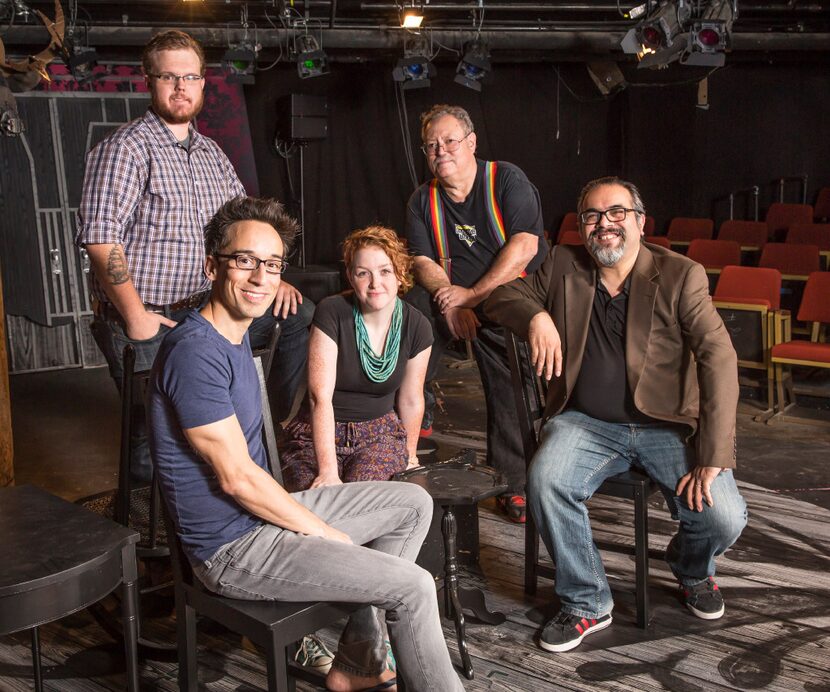 From front left: Blake Hackler, the director of  10 out of 12; Michelle Foster,  the stage...