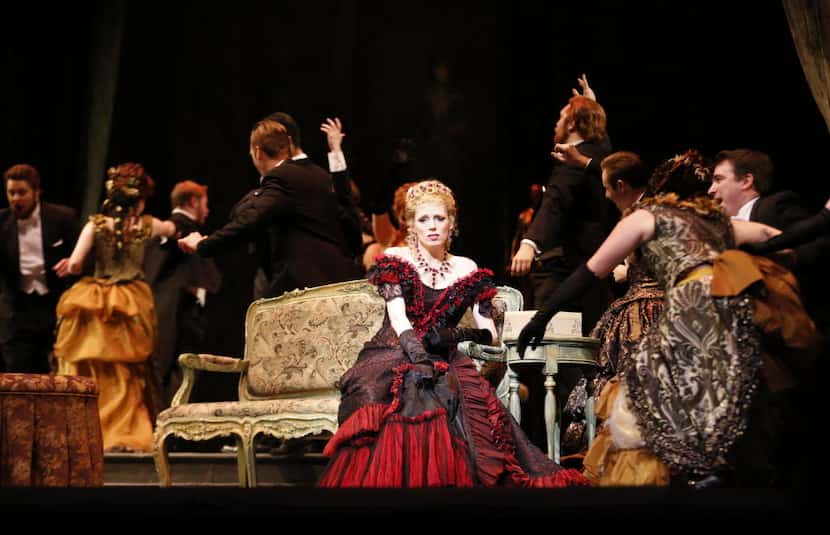 Rachelle Durkin  plays Violetta during a dress rehearsal of opera  La traviata  at Bass...