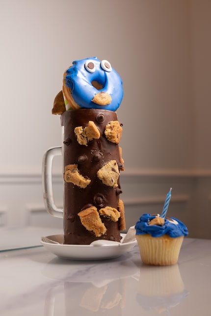 The Cookie Monster is one of the menu's 'insane milkshakes.' At $21, this drink comes topped...