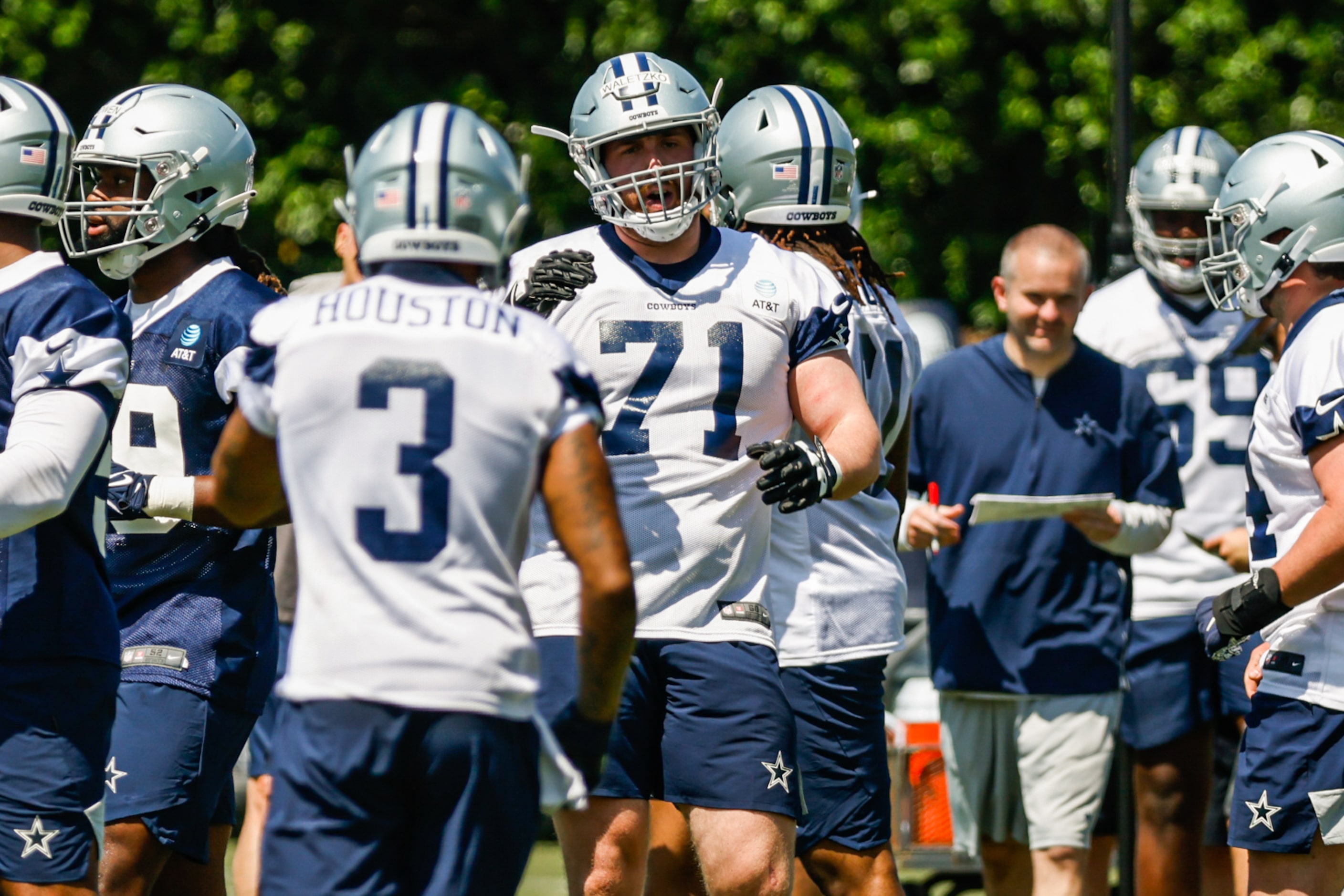 Dallas Cowboys offensive tackle (71) Matt Waletzko during a Cowboys rookie minicamp at The...