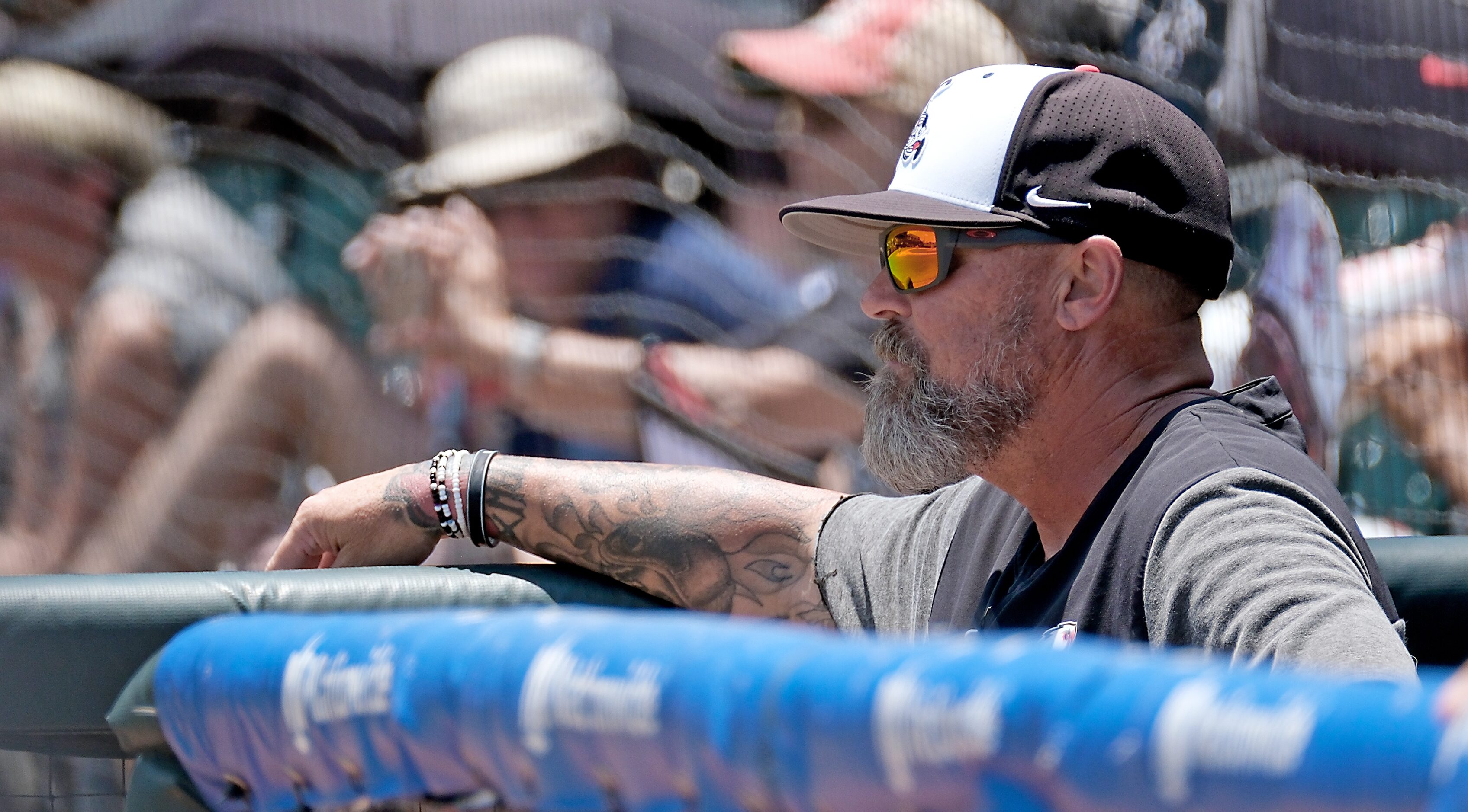 Argyle head coach, Ricky Griffin, watches action against Magnolia West during the 2023 UIL...