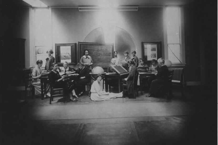 Margaret Harwood sat on the floor for this posed tableau taken on May 19, 1925. Harvia...
