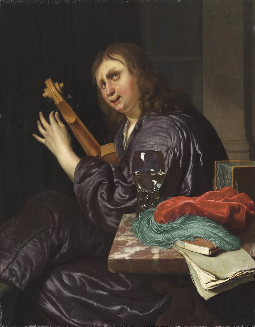 




A Man Tuning a Violin, 1680, by Frans van Mieris (1635-81) measures a diminutive 7 1/2...