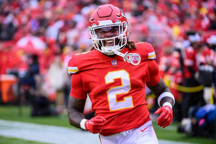 Kansas City Chiefs running back Ronald Jones during warmups before an NFL divisional round...