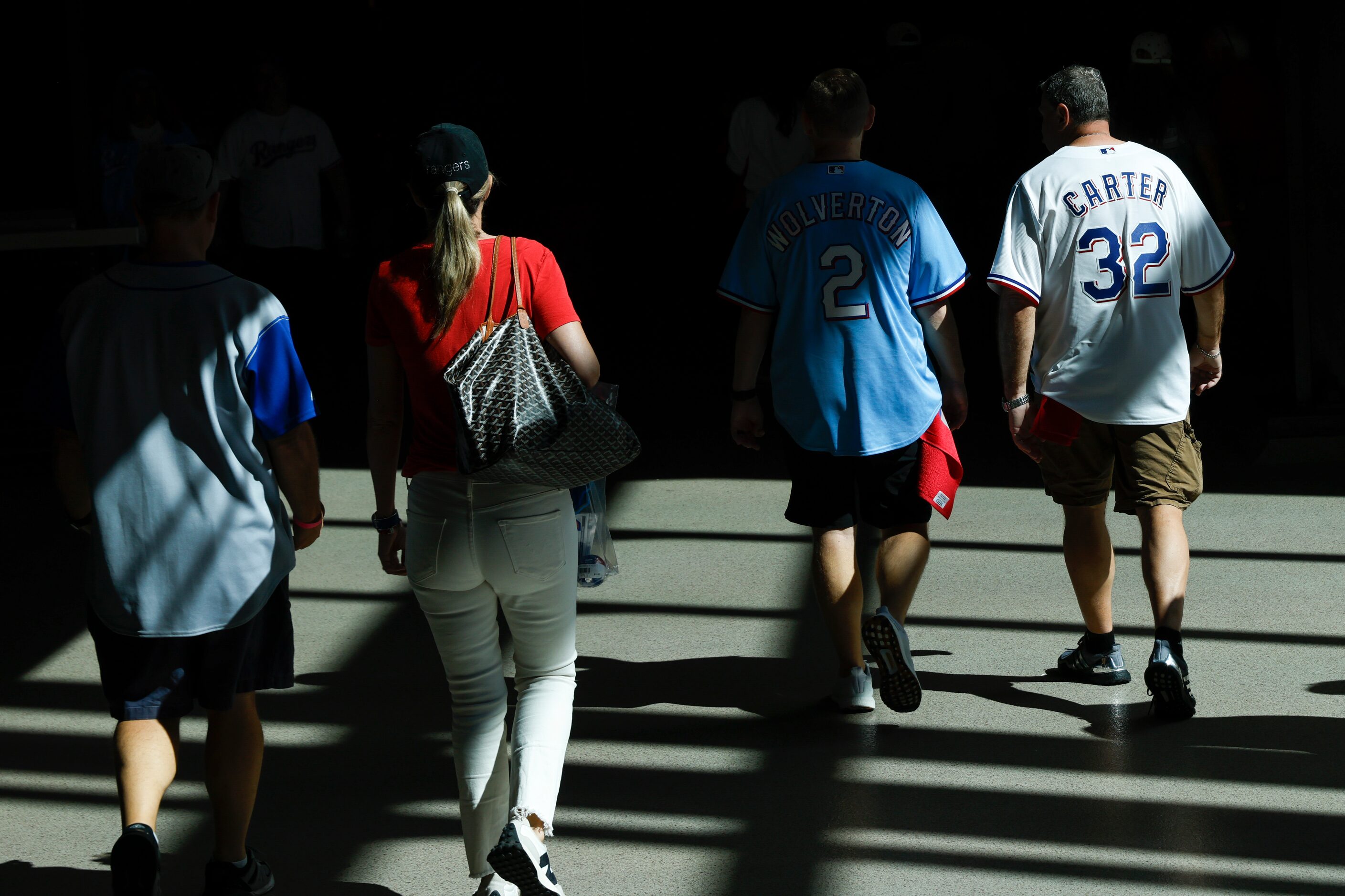 People walk around the main concourse before Game 4 of the American League Championship...