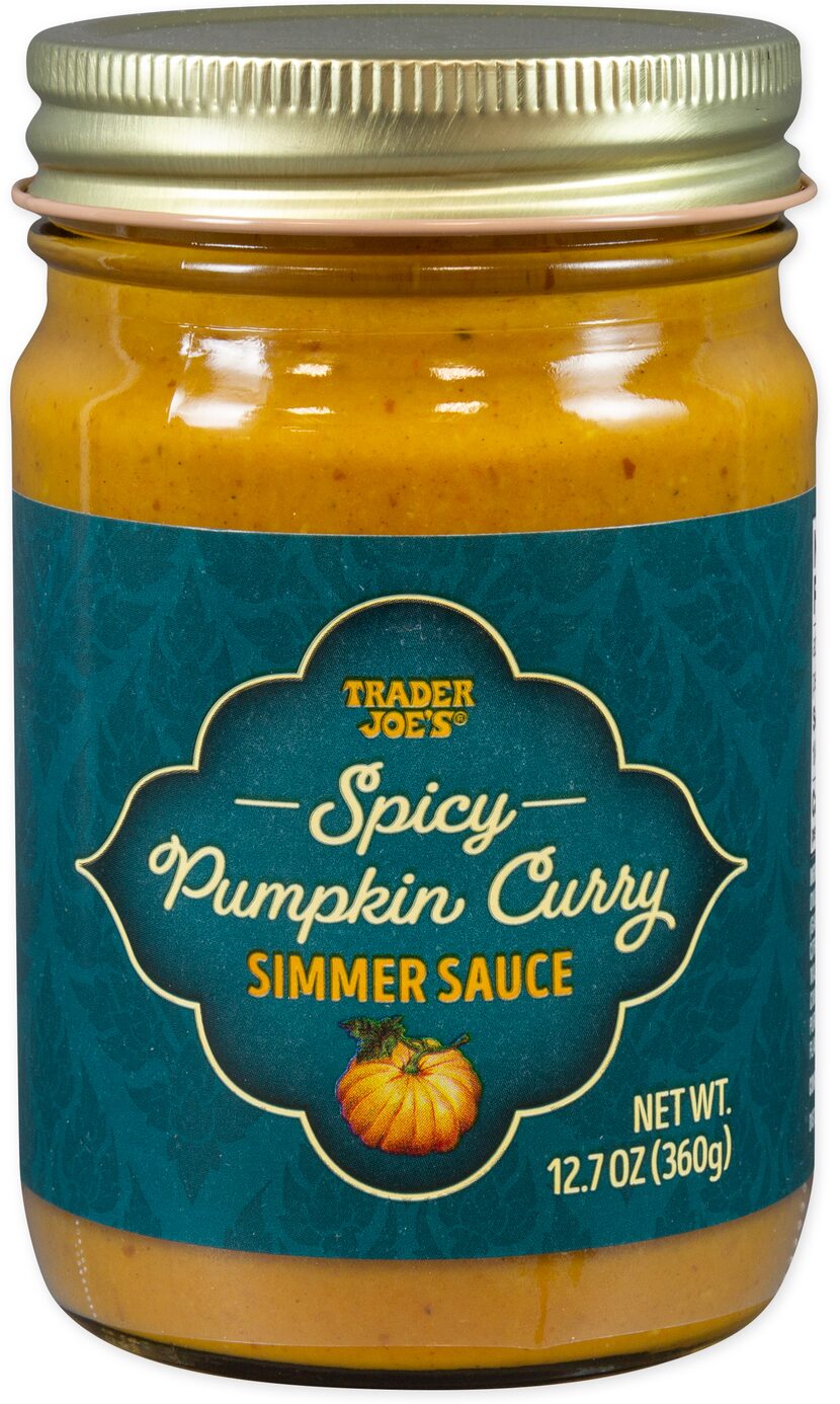 Trader Joe's Spicy Pumpkin Curry Simmer Sauce. 