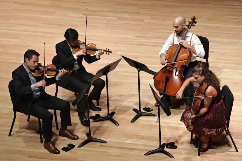 The Dover Quartet performs at Southern Methodist University's Caruth Auditorium on Oct. 21,...
