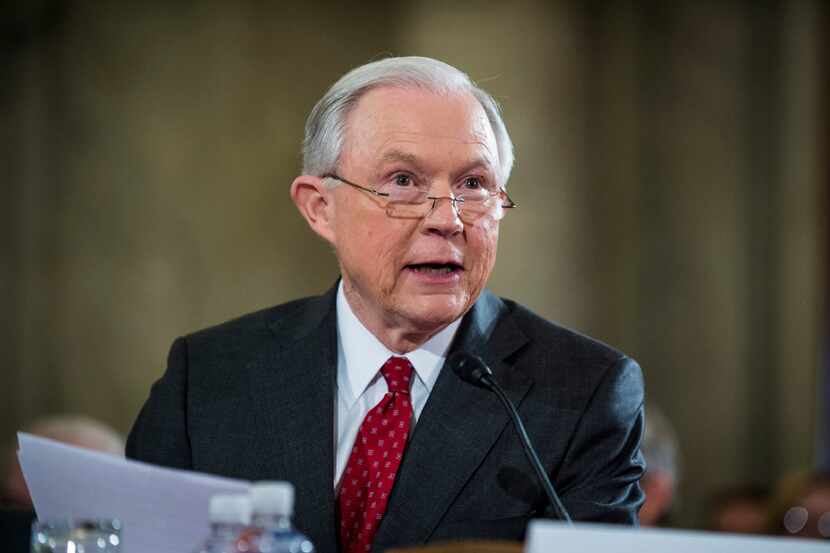 Attorney General Jeff Sessions, the former Republican senator from Alabama, makes his...