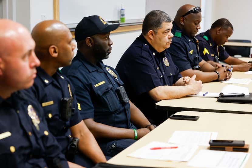 Dallas Police Department representatives during district 4 public safety community...