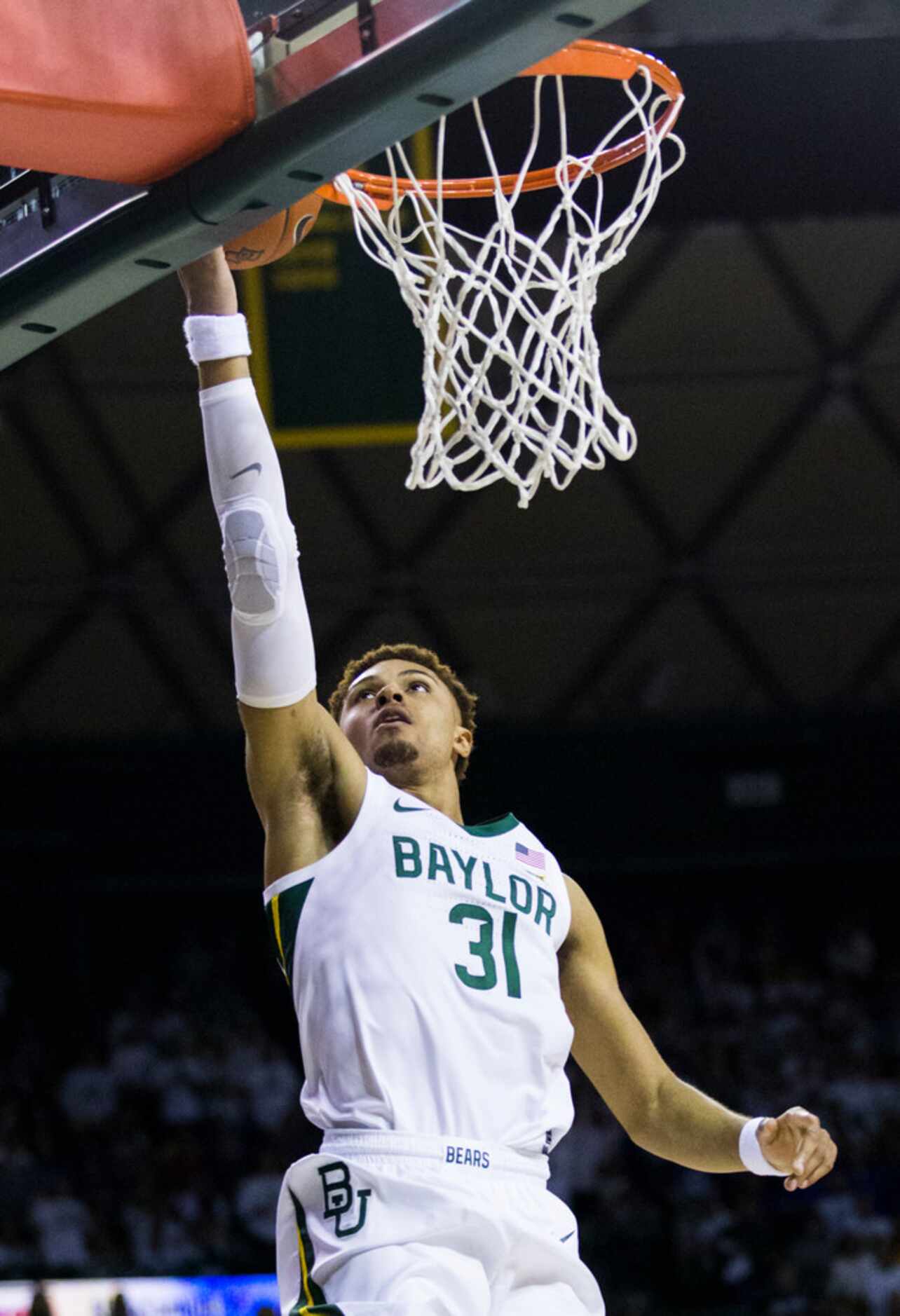 Baylor Bears guard MaCio Teague (31) goes up for a shot during the second half of an NCAA...