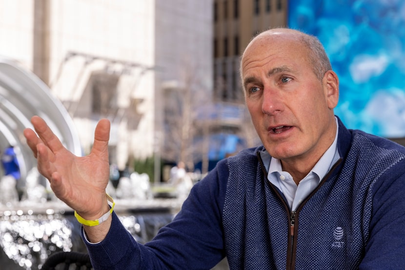 CEO John Stankey at the AT&T Discovery District in downtown Dallas on March 23.