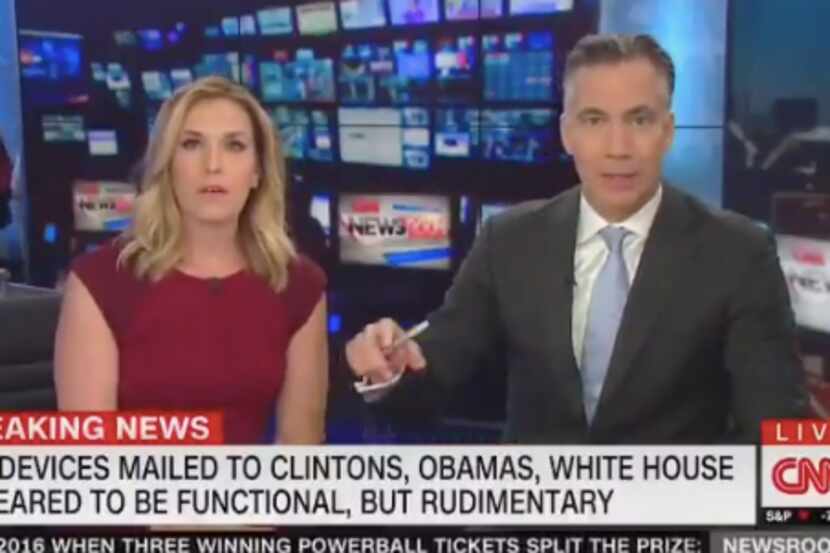 Poppy Harlow y Jim Sciutto salieron del aire en los estudios en Nueva York./ FOTO TOMADA DE...