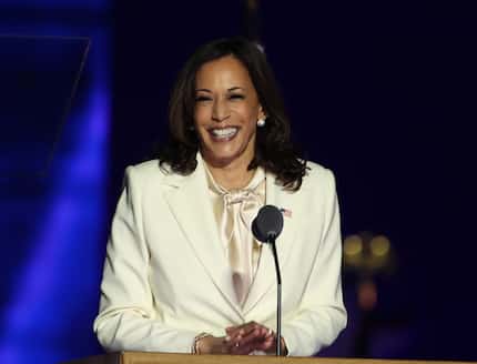 WILMINGTON, DELAWARE - NOVEMBER 07:  Vice President-elect Kamala Harris takes the stage...