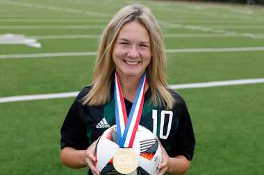 Southlake Carroll soccer player Kennedy Fuller, a freshman midfielder, and the DMN 2022...