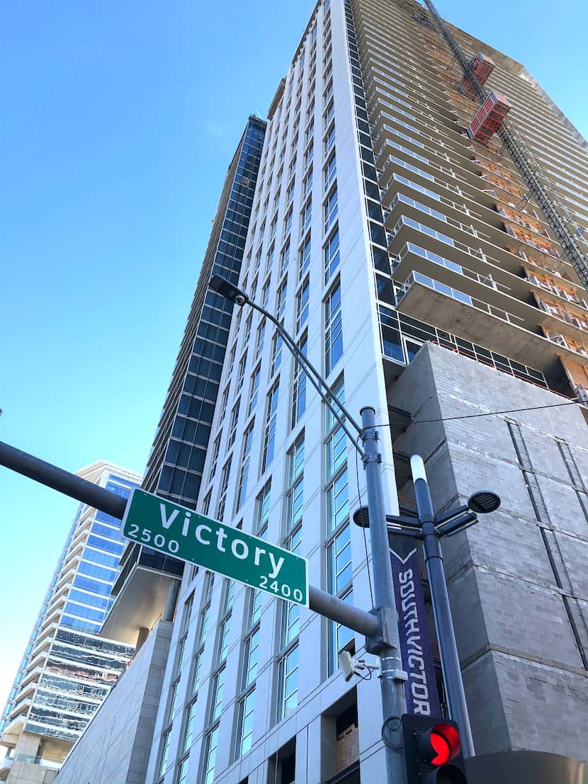 The Victor apartment high-rise plans to welcome its first tenants in February.