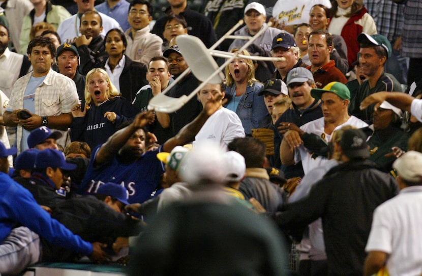 Sept. 13, 2004: In a game between the Rangers and A's in Oakland, Texas reliever Frank...