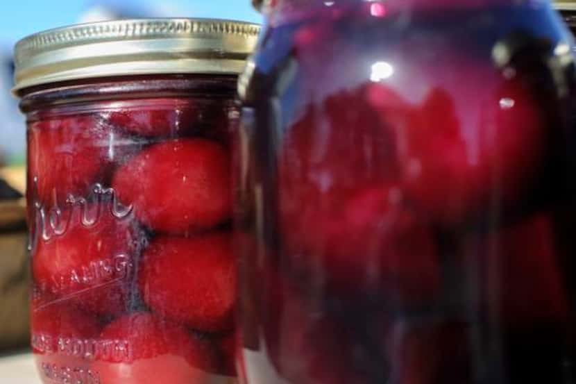 
Stacy Finley’s pickled beets were available at the Coppell Farmers Market on May 3.

