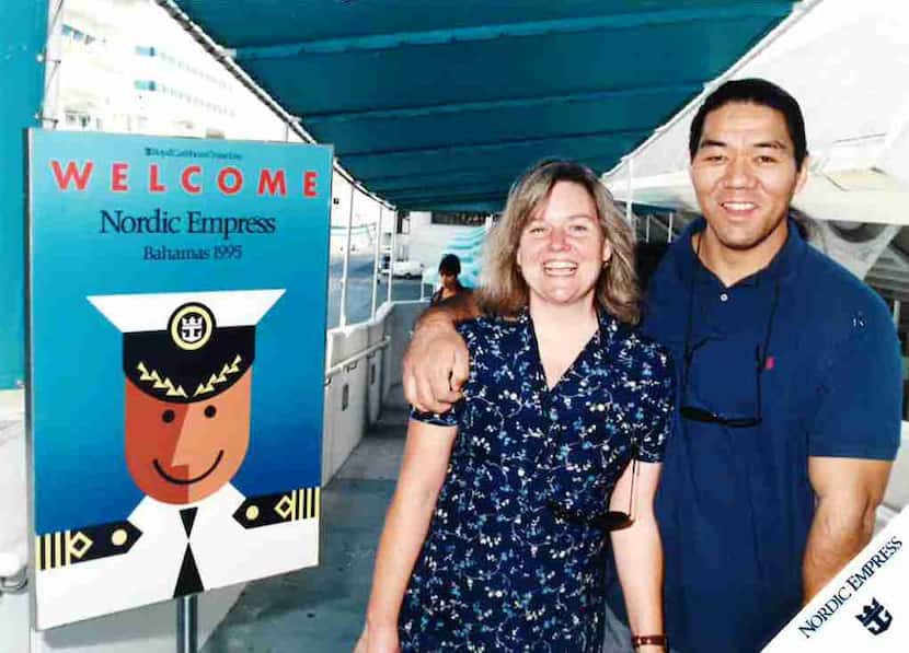 Columnist Jacquielynn Floyd and her husband, editorial writer Mike Hashimoto, on a cruise in...