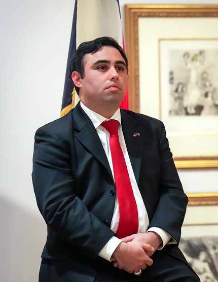 Brad Namdar listens to a question during a forum for Republican candidates running for U.S....