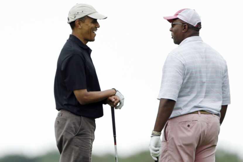 Ron Kirk, hitting the golf course with President Barack Obama in August at Martha’s...