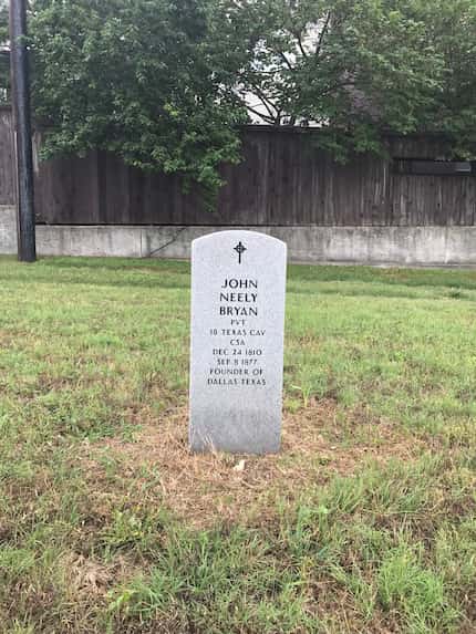 A headstone marking the possible burial place of John Neely Bryan, the founder of the city...