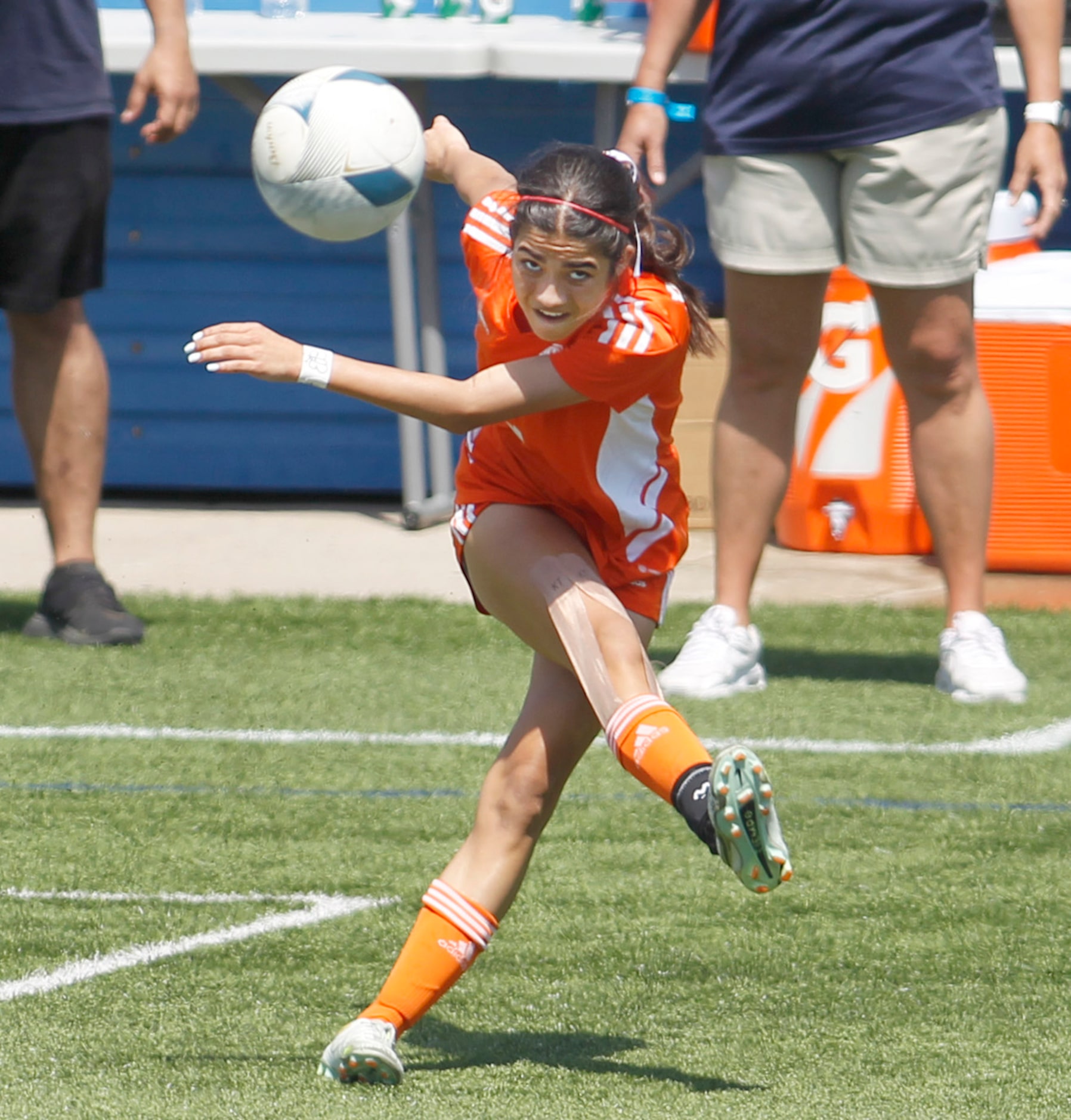 Celina defender Sammy Quiroz (2) launches a corner kick during first half action against...