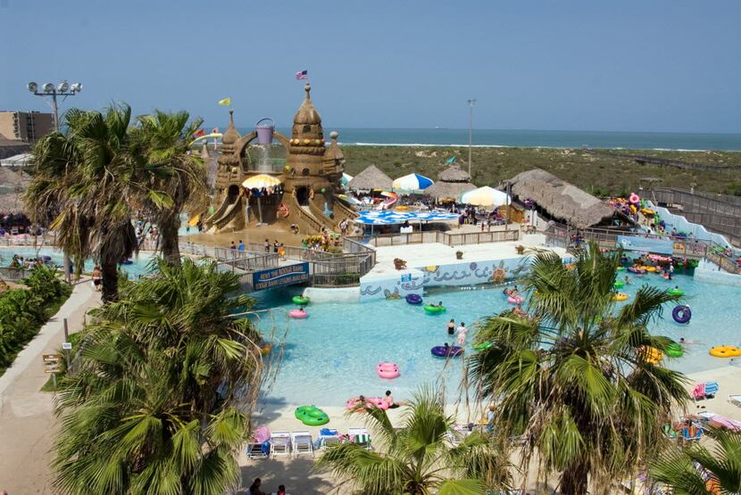 Visitors to Schlitterbahn in South Padre Island Beach Resort can float, slide, slip and...