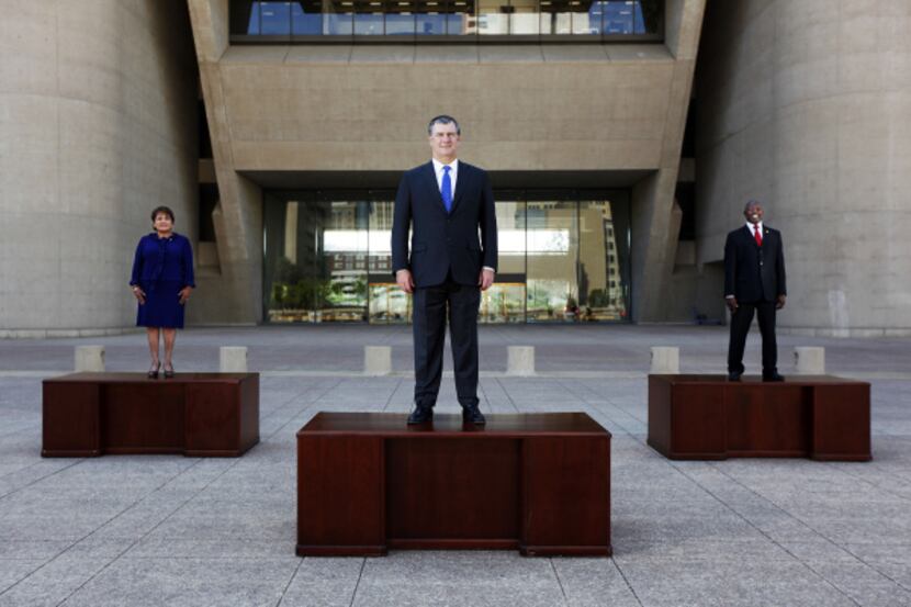 Dallas Mayor Mike Rawlings (center) with his top two deputies: Mayor Pro Tem Pauline Medrano...