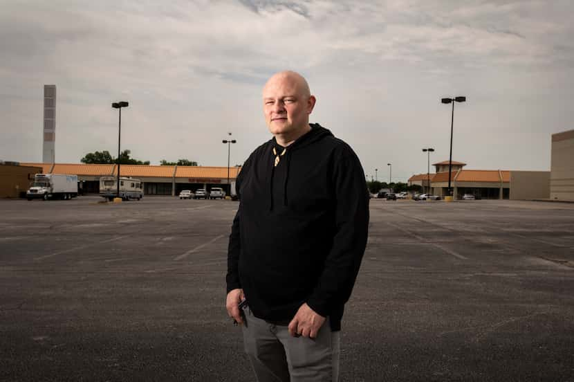 Sean Jensen, president of the Prestonwood Trail Neighborhood Association, shown in an empty...