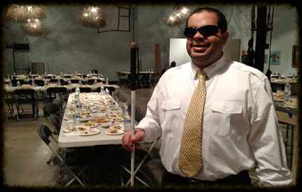 The Blind Cafe employs blind individuals to serve dinner and lead discussions about what...
