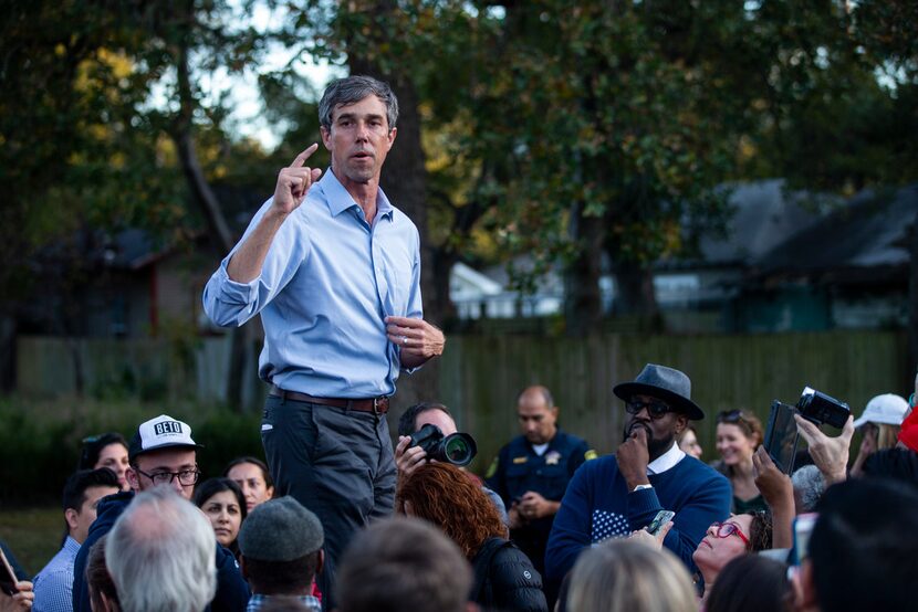 Beto O'Rourke campaigned at Opportunity Park in Dallas ahead of  his November Senate race.