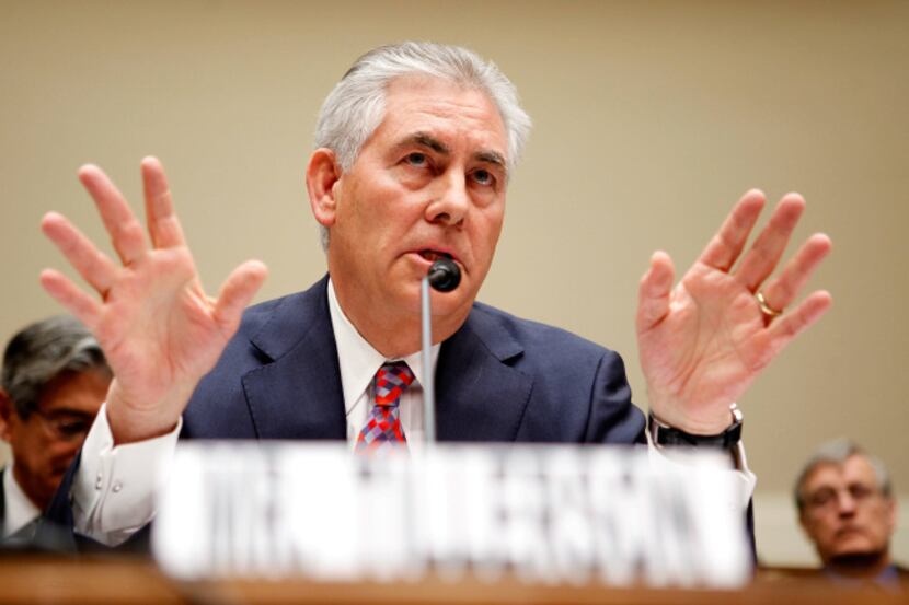 Exxon Mobil chairman and CEO Rex Tillerson testified in 2010 at a hearing to examine its...