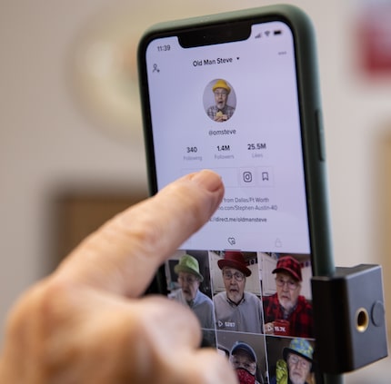 Steve Austin looks over his TikTok account.
