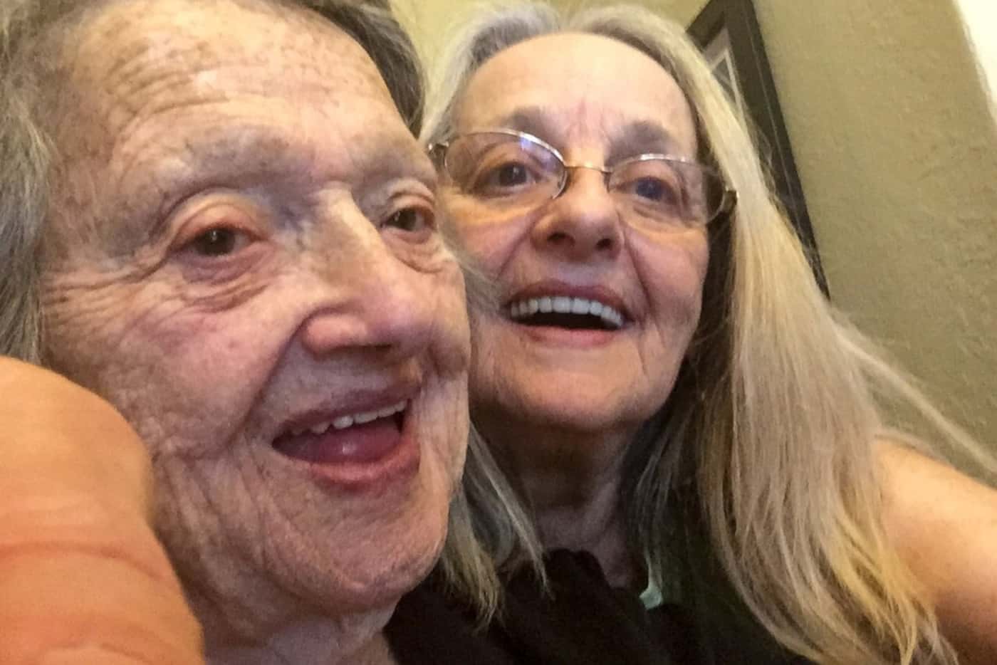 Connie Moultroupk takes a selfie with her mother, Genevieve Purinton, after reuniting thanks...