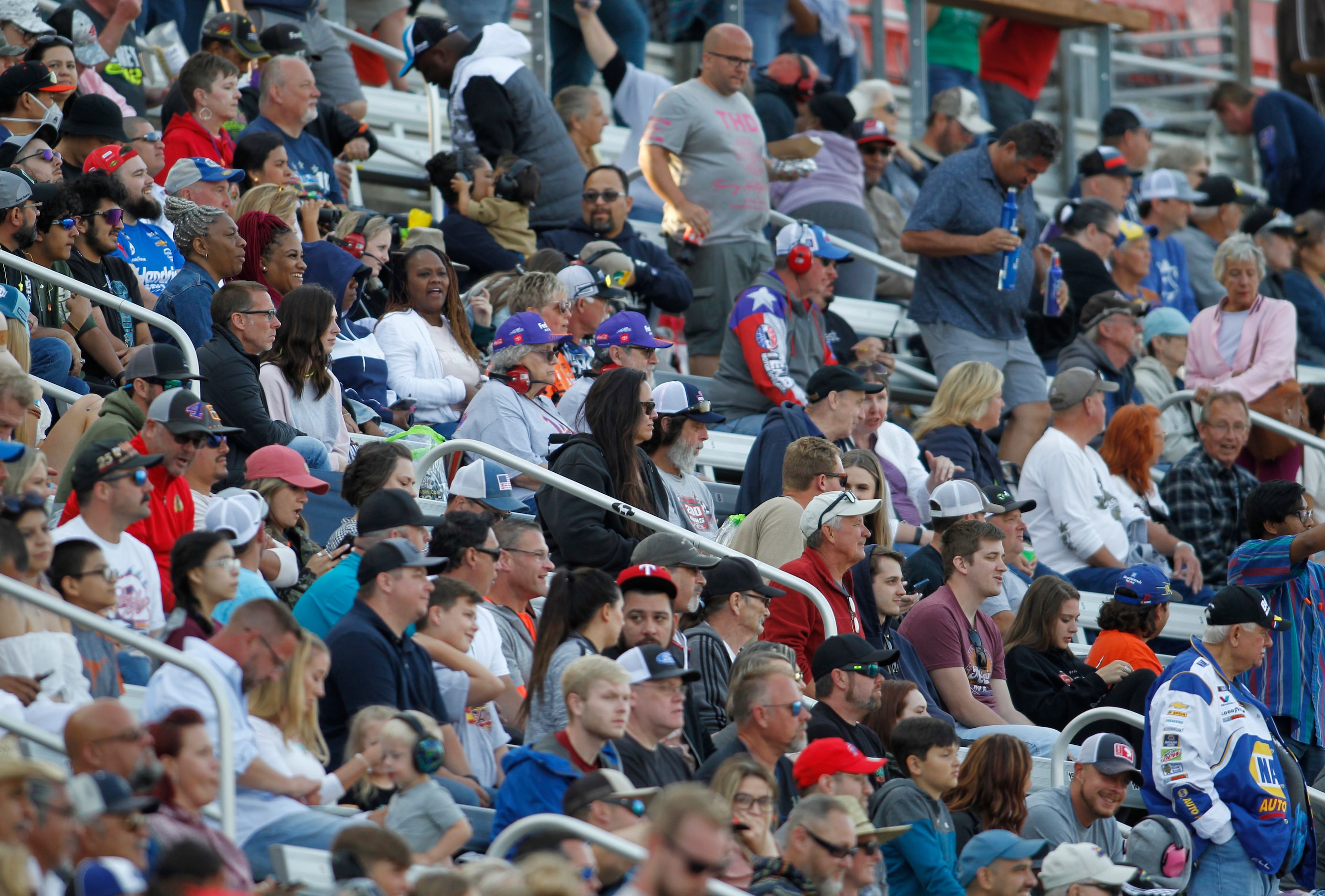 Race fans await the start of the NASCAR All-Star race. The NASCAR All-Star race was held at...