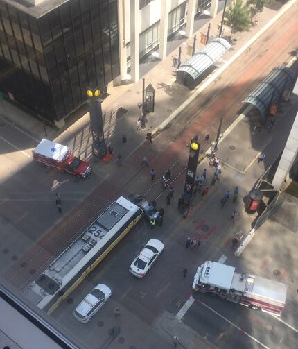 Workers in Renaissance Tower got a bird's-eye view of the crash.