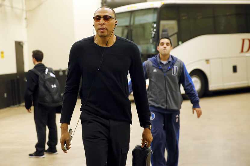 Dallas Mavericks forward Shawn Marion arrives to AT&T Center for Game 7 of the NBA Western...