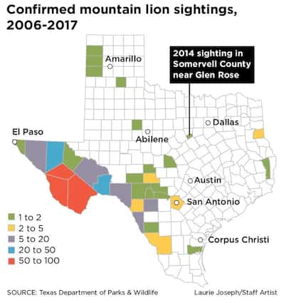 Confirmed sightings are typically confined to west and southwestern parts of the state,...