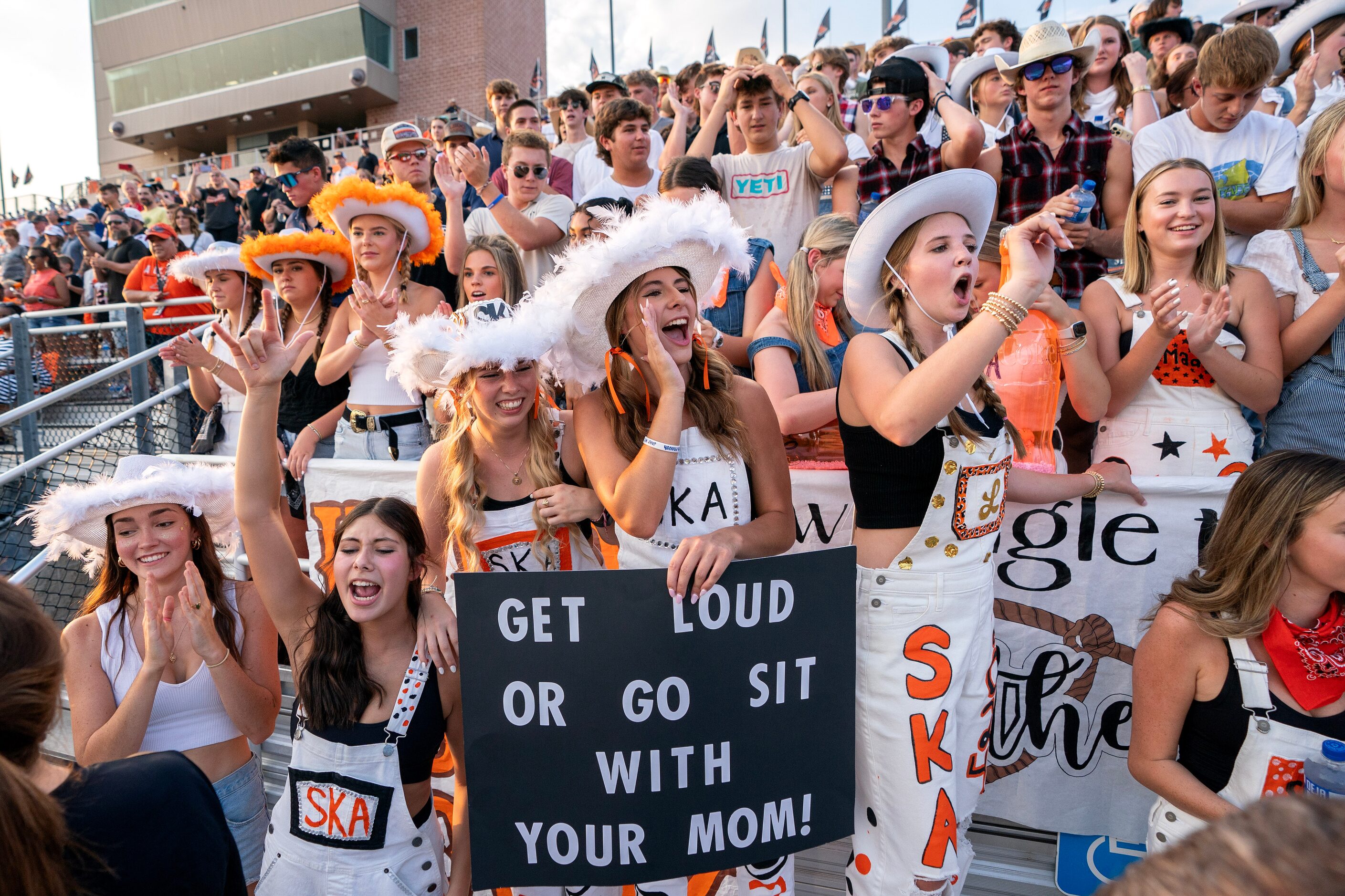 Aledo students Brittyn Wheeler, Lexi Steffe, Claire Poindexter, and Zella Davila, right to...