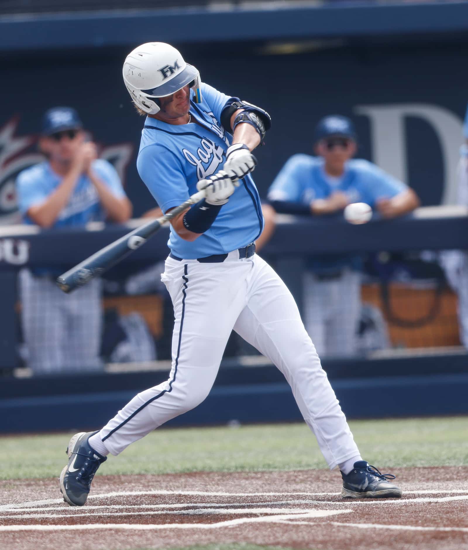 Flower Mound’s Josh Glaser (15) hits the ball during Game 3 of a best-of-3 Class 6A Region I...