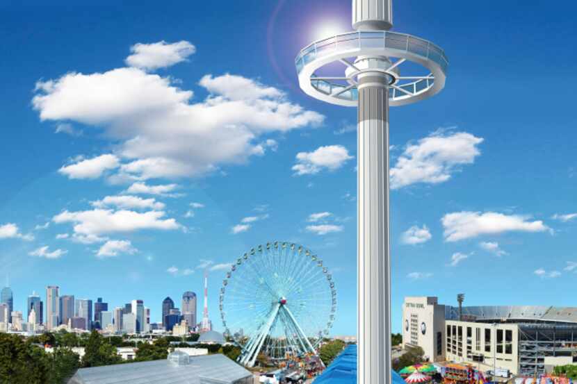 The 500-foot Top O' Texas observation tower will be equipped with pyrotechnic equipment for...