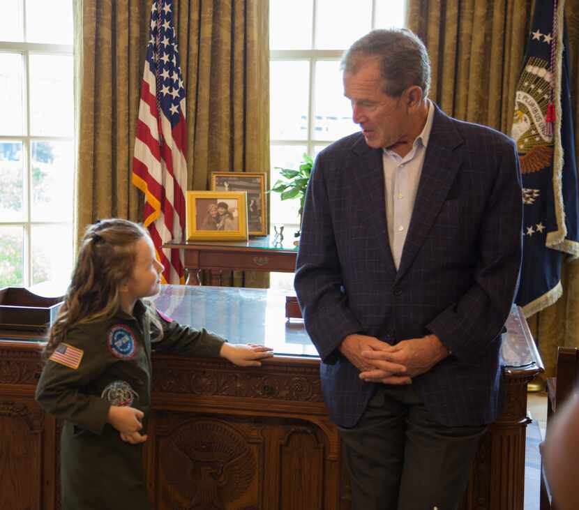 Young presidential scholar Macey Hensley met former President George W. Bush at the Bush...
