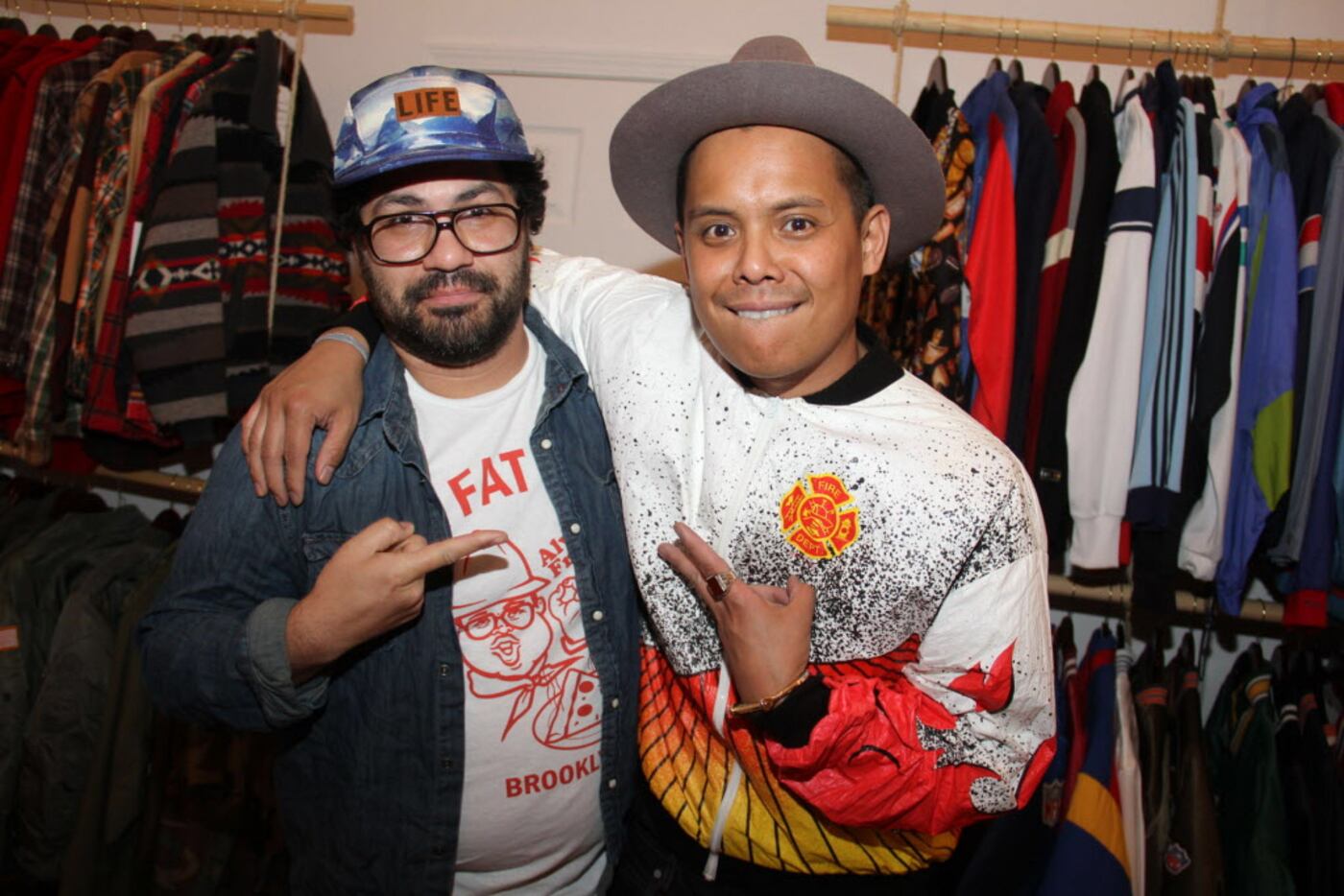 Karlo Ramos and Dallas musician Larry g(EE) at Matthew Brinston's showcase  "Beauty From...