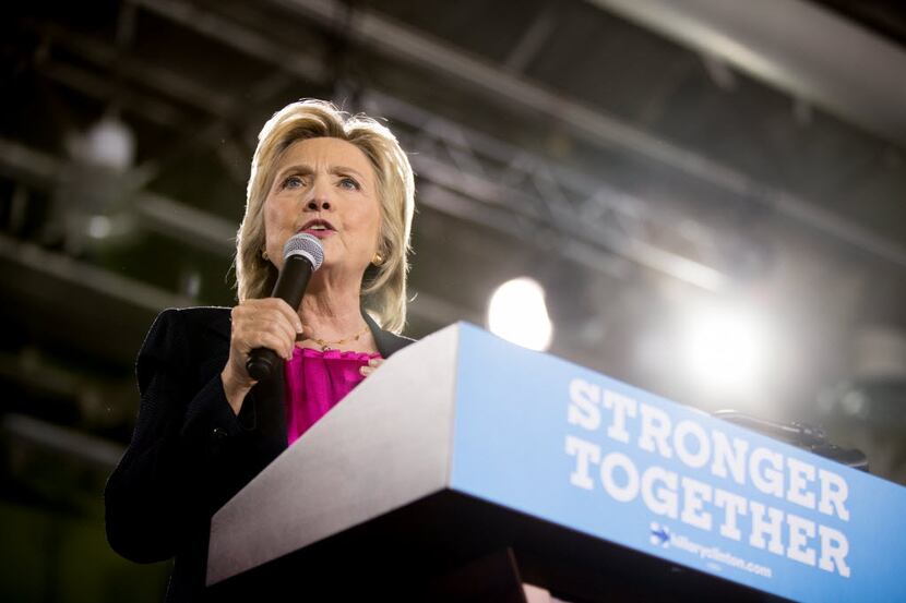 Democratic presidential candidate Hillary Clinton speaks at a rally at University of South...