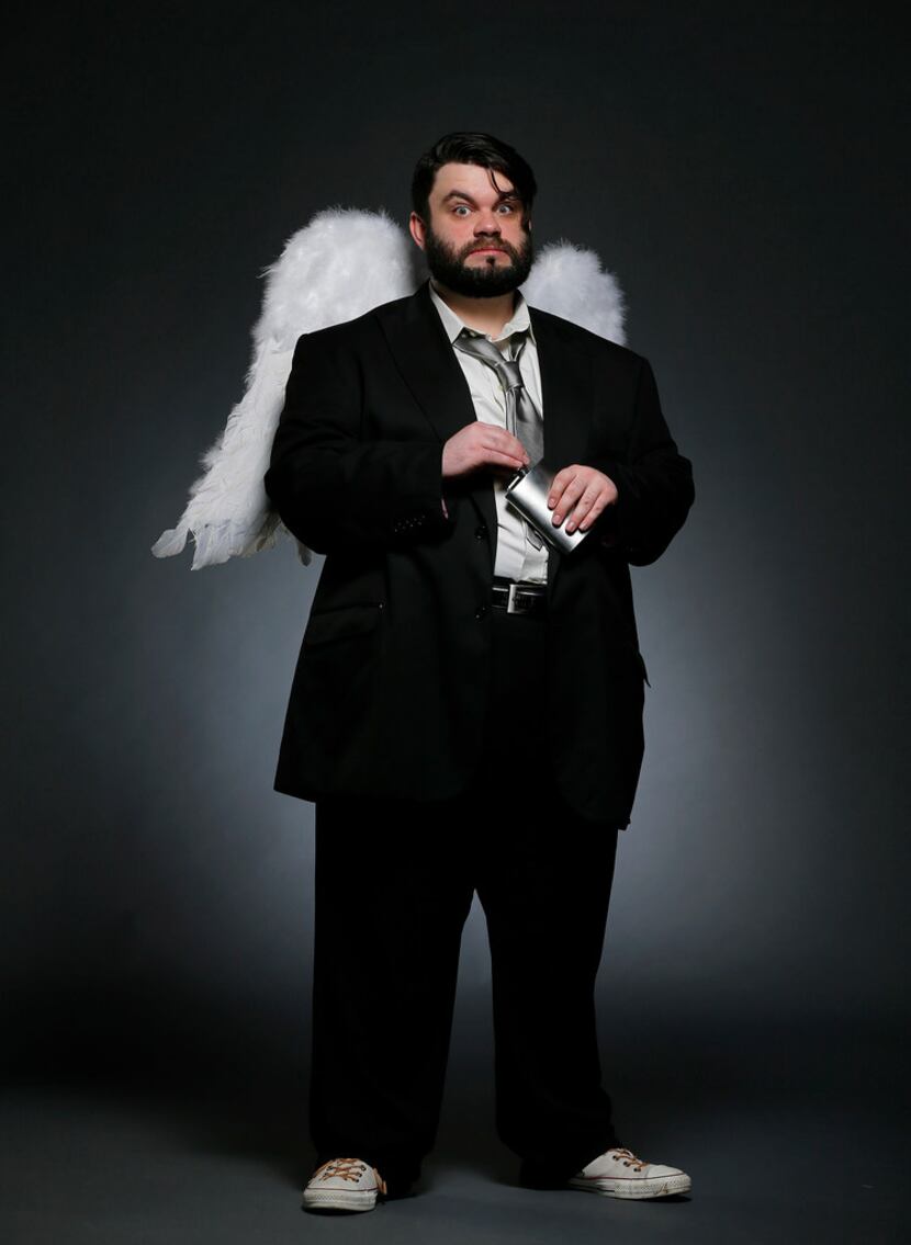 Dallas performing artist Isaac Young as an "angel" for his upcoming  
production of The Book...