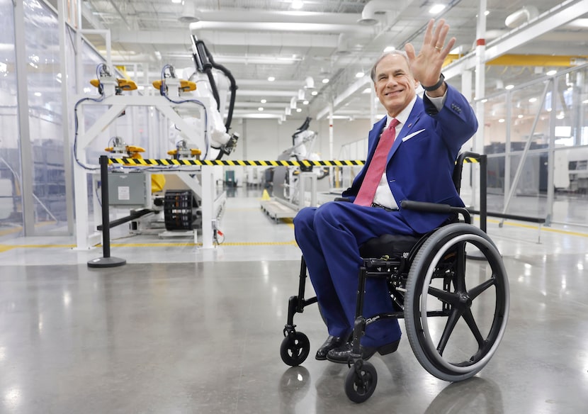 Texas Governor Greg Abbott arrives at Bell Textron, Inc. Manufacturing Technology Center in...